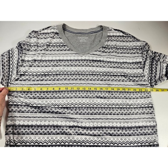 Nautica size XL fleece 2 piece sleep lounge set w/ pockets SOFT EUC fair isle ^ - Picture 8 of 8